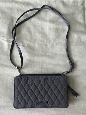 Vera Bradley Quilted Gray Crossbody Wallet